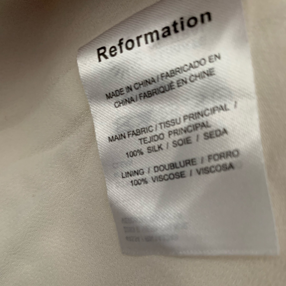 Reformation Poema silk wedding dress gown ivory NWT - Picture 9 of 9